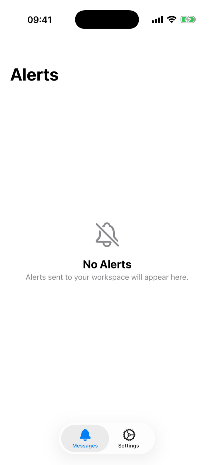 iPhone: empty alerts list